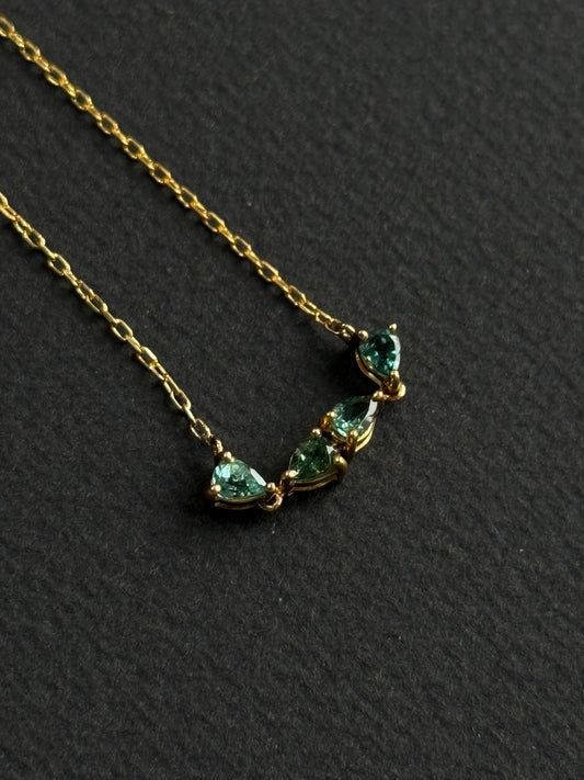 Collier en or jaune 9K Tourmaline